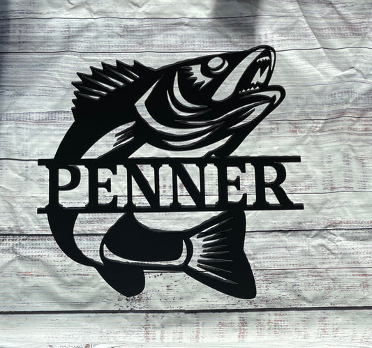 Steel Walleye Custom Name Sign