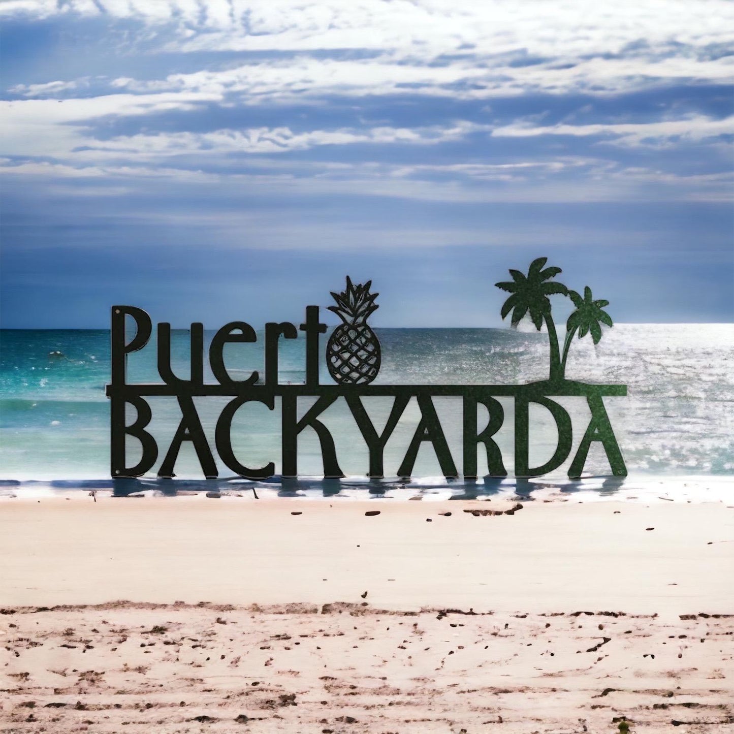 Metal Sign, Puerto Backyarda, Backyard Steel 20 inch